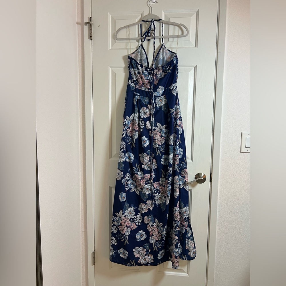 Parisian Works Pink and Blue Maxi Sundress Sleeveless Size 6 Tall US - Picture 3 of 9